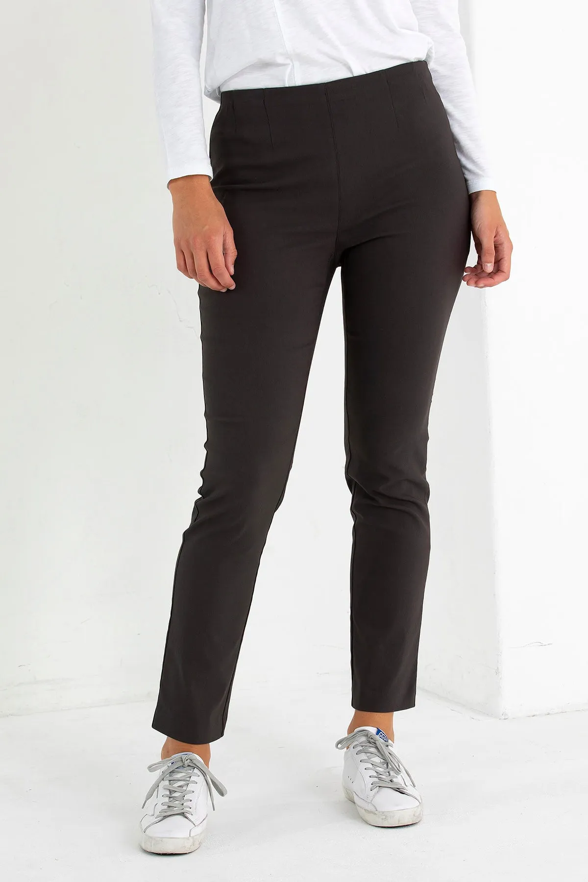 Full Length Cigarette Leg Pants - Coal -MP6