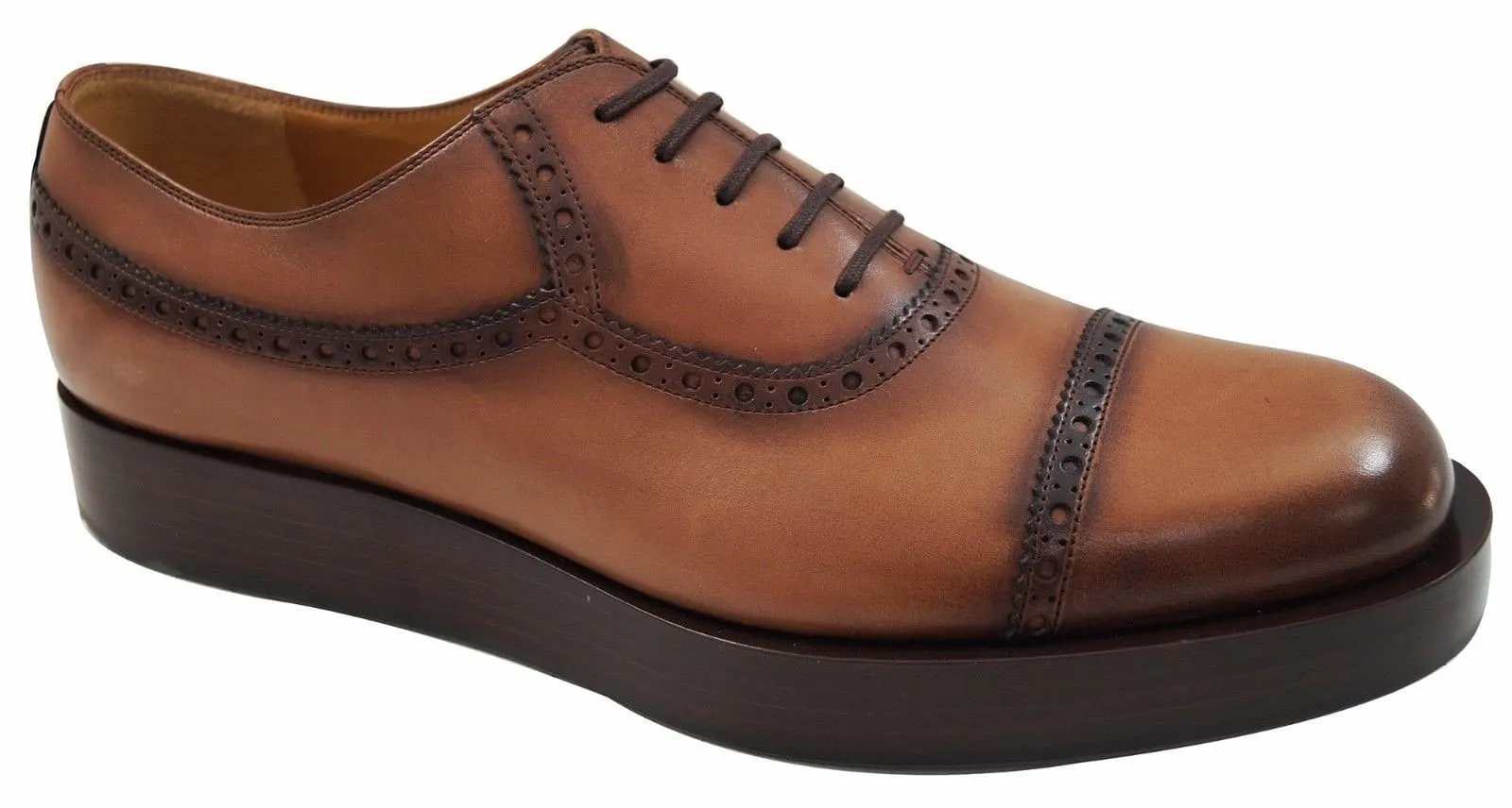 Gucci Mens US 11 Leather Platform Lace-up Oxford Shoes