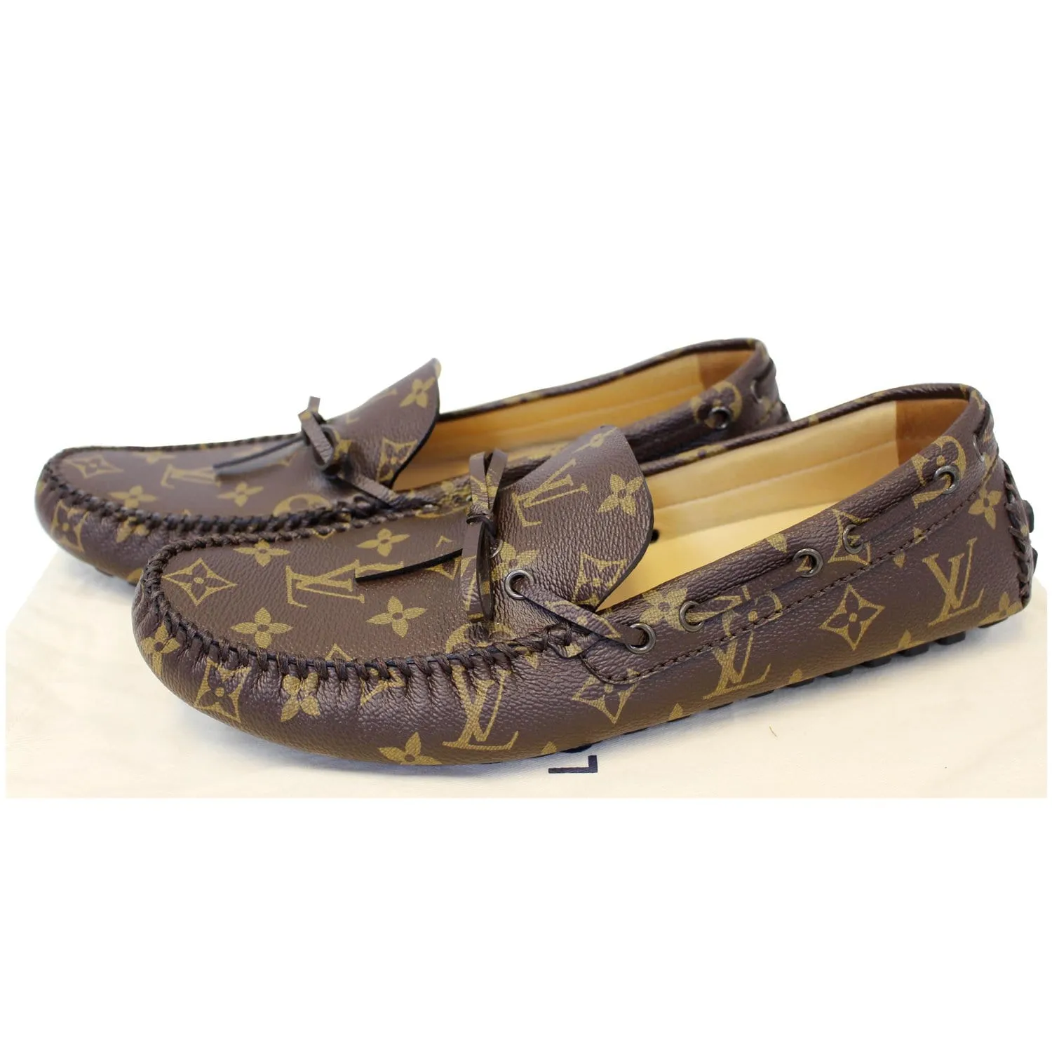 LOUIS VUITTON Arizona Moccasin Monogram Canvas Men's Shoes Loafers