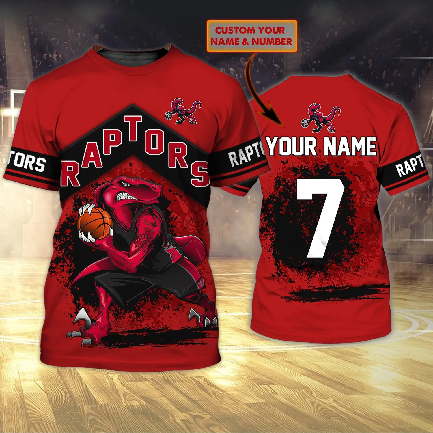 Raptors - Personalized Name 3D Tshirt 136
