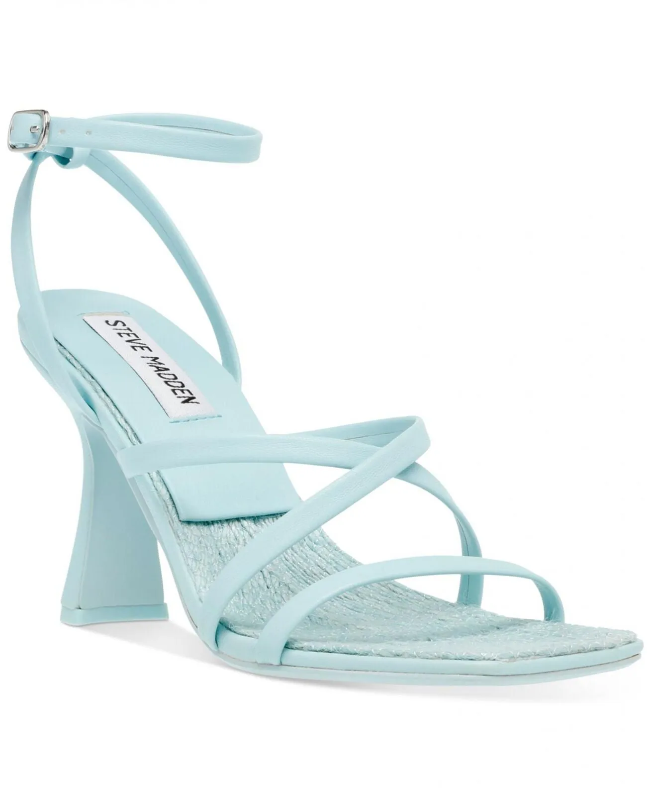Steve Madden Women's Blessing Strappy Heels Sandals Shoes Light Blue 10M