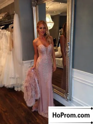 Sweetheart Beading Pink  Prom Dress Evening Dresses