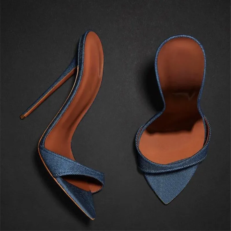 Thin High Heel Slide Sandal
